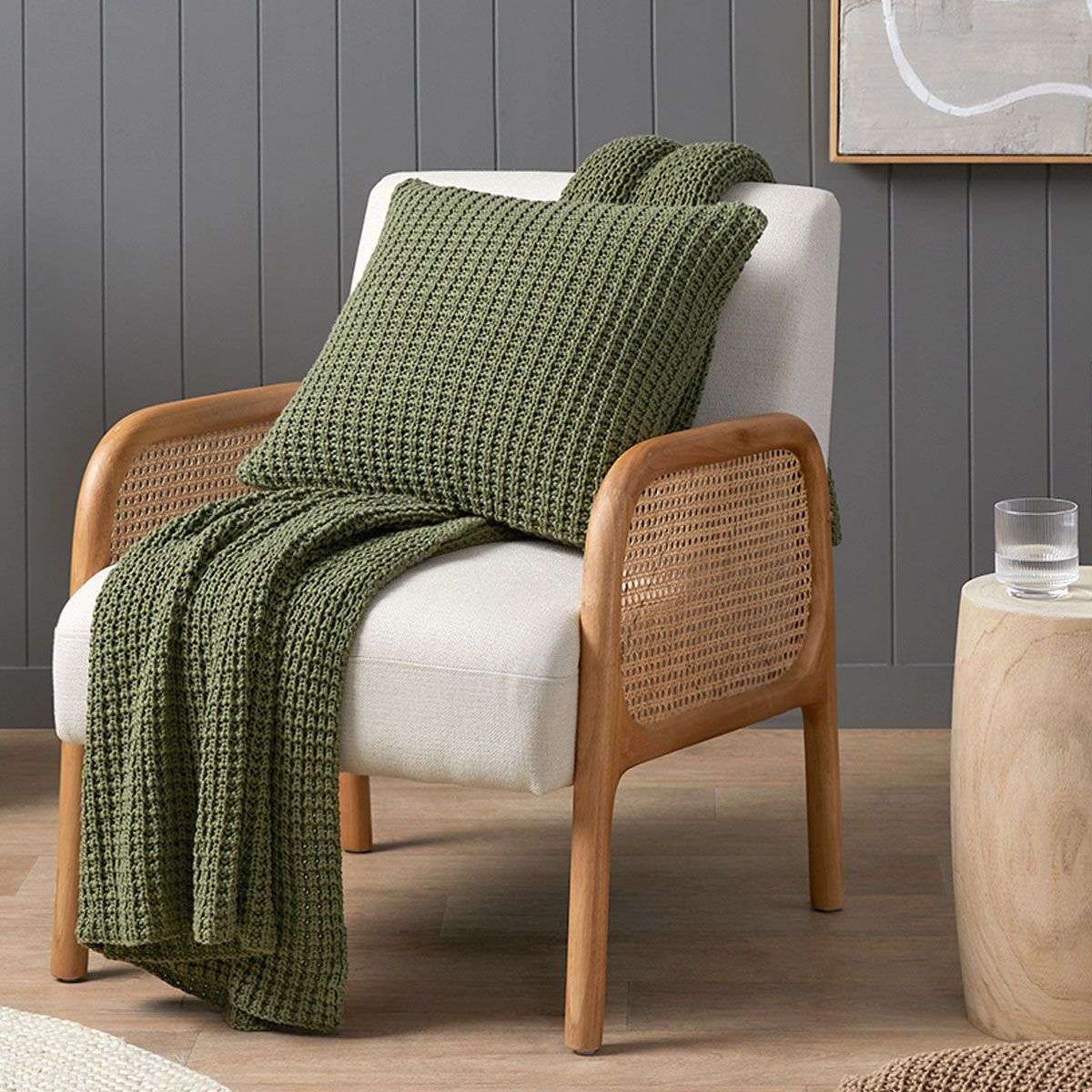 Brennan Knit Cushion Cover - Khaki