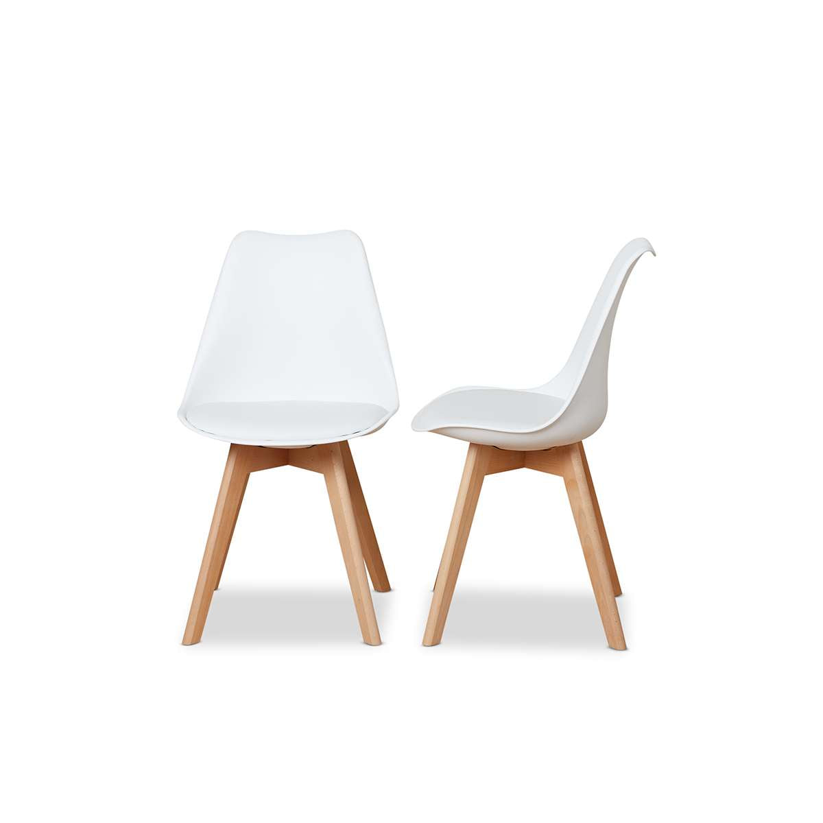 Contemporary Dining Chairs - Set of 2 - White