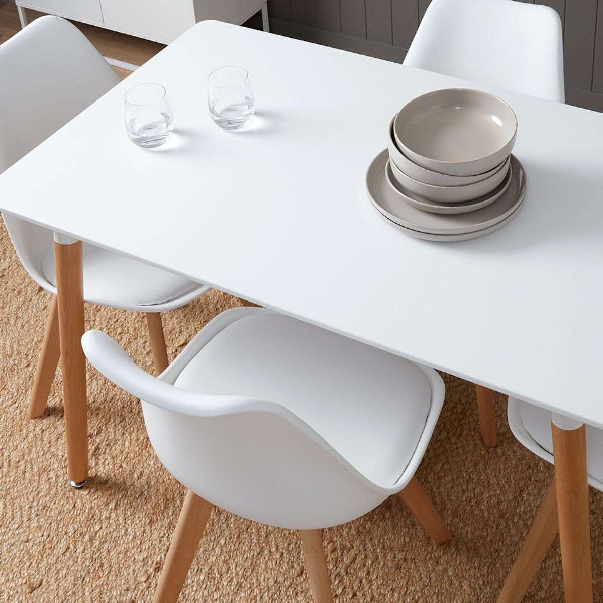 Contemporary 4 Seater Dining Table White | Dining Furniture