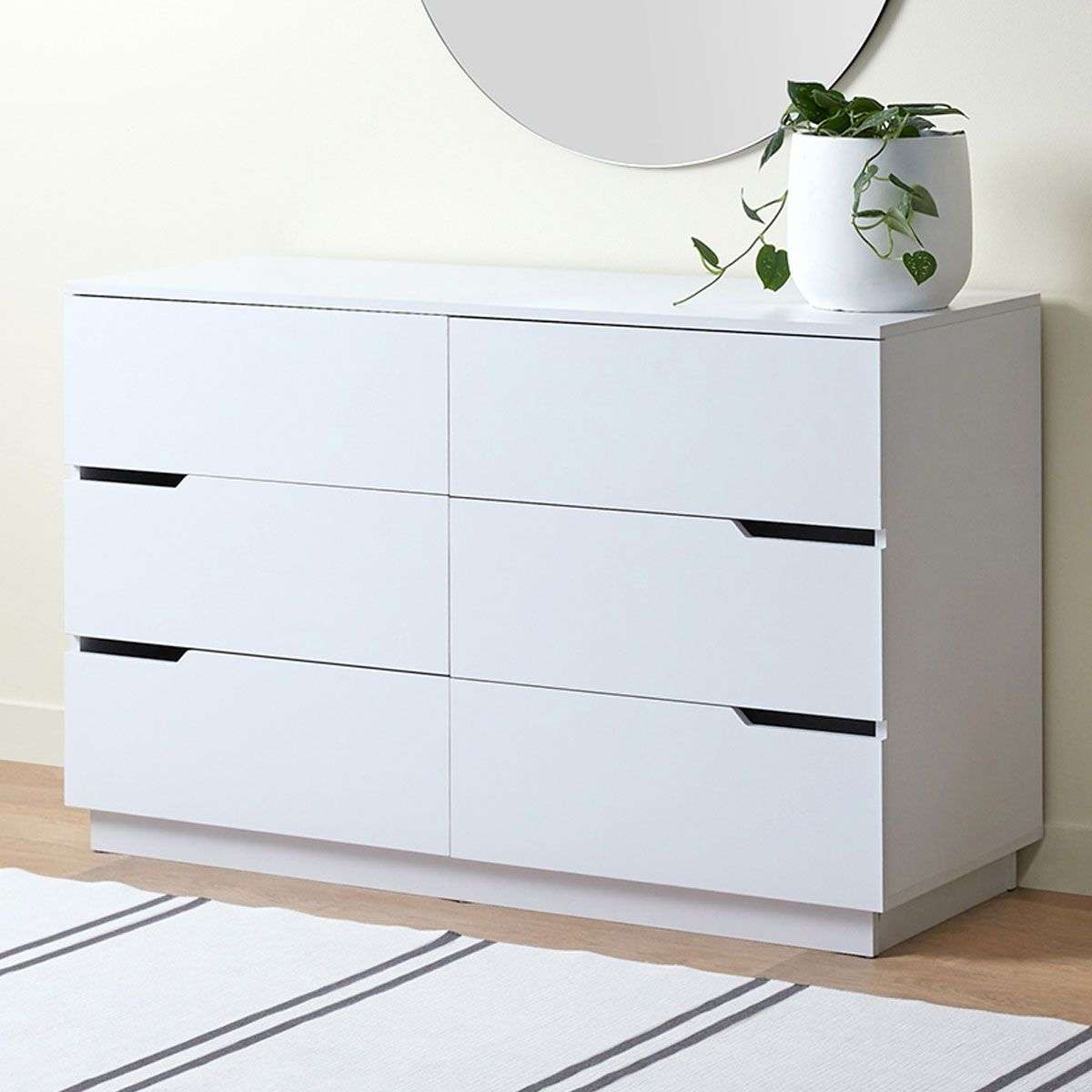 Zack Six Drawer - White