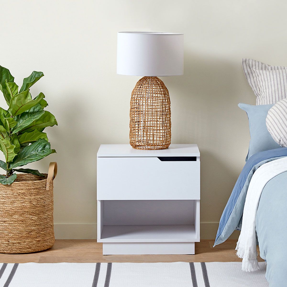 Zack Bedside Table - White