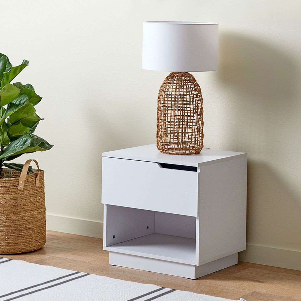 Zack Bedside Table - White