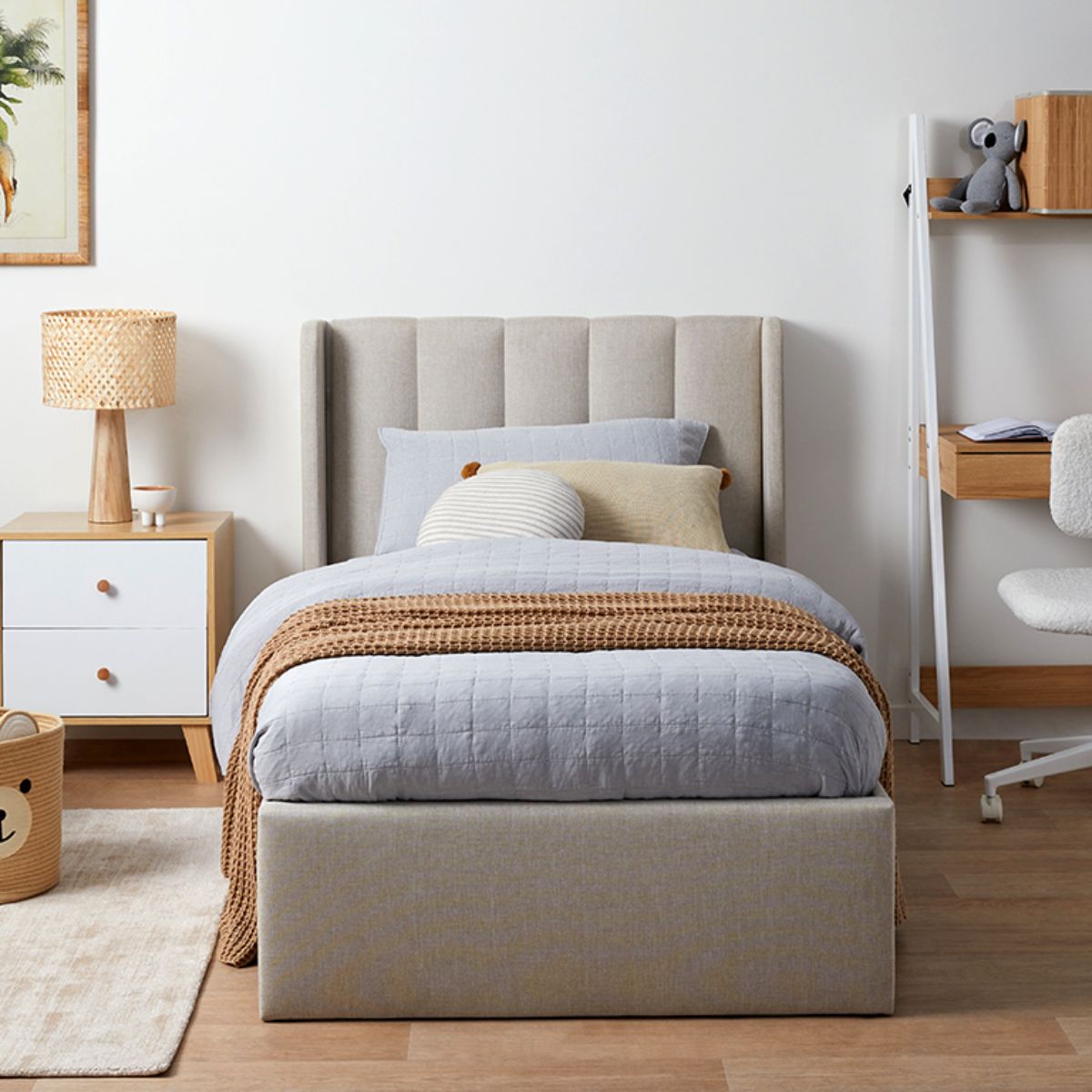 Quinn Single Bed - Natural