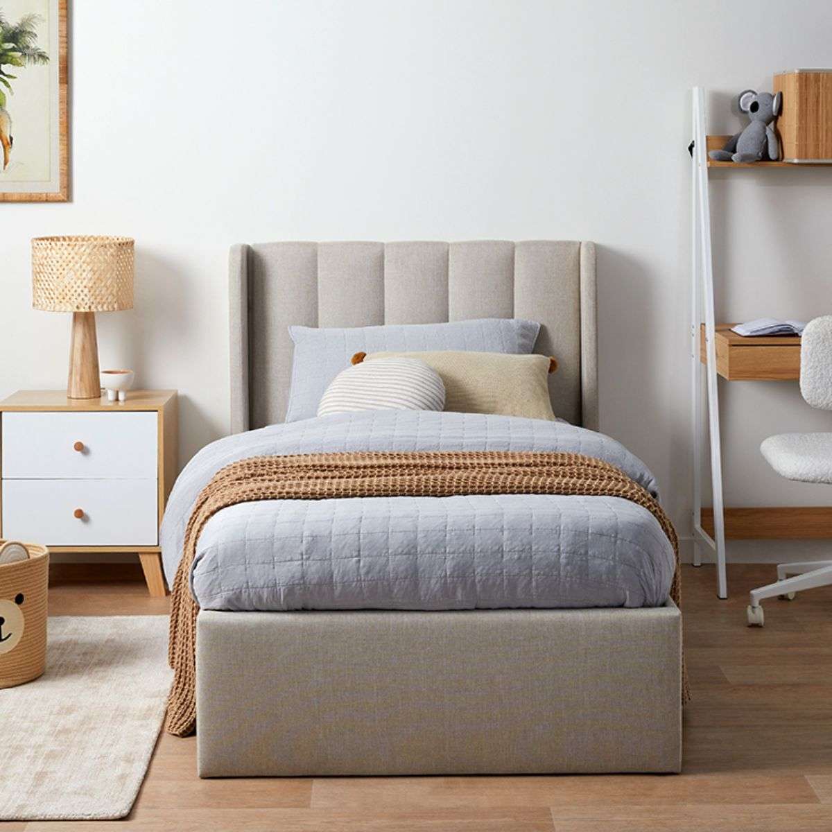 Quinn Single Bed - Natural