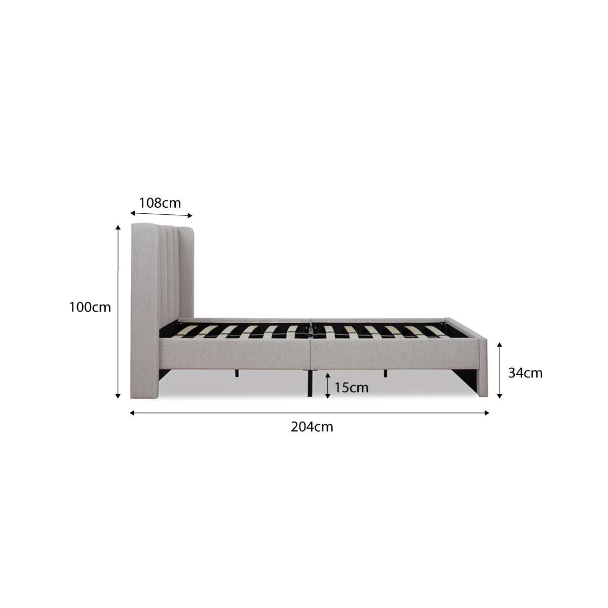 Quinn Single Bed Natural + Mocka Mattress Bundle