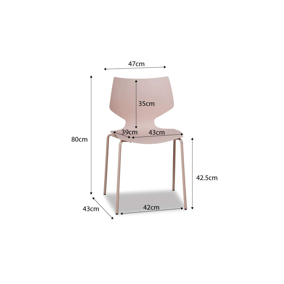 Pia Dining Chair - Set of 2 - Blush
