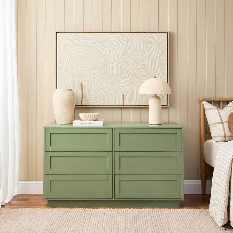 Eros Six Drawer - Sage Green | Green Drawers Eros Six Drawer - Sage Green | Green Drawers
