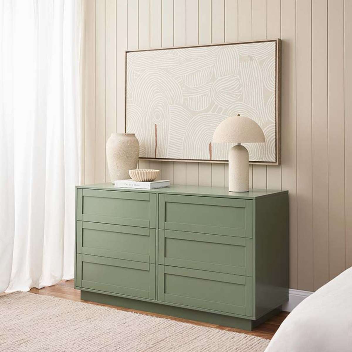 Eros Six Drawer - Sage Green
