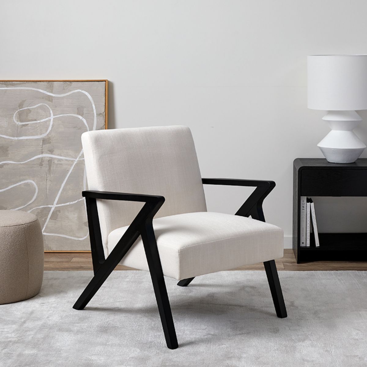 Hector Occasional Chair - Black/Natural