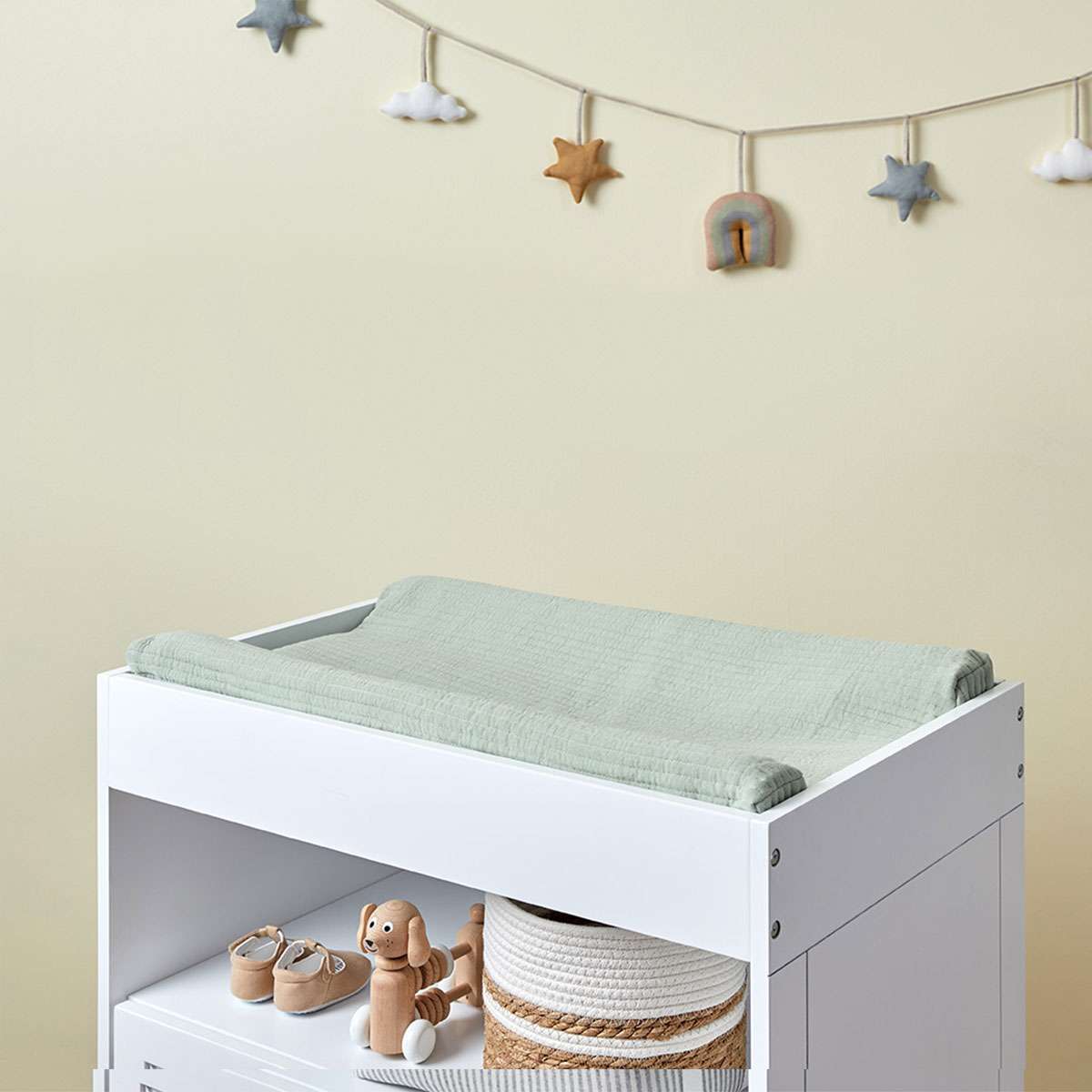 Mocka Cotton Change Mat Cover Sage Green Baby