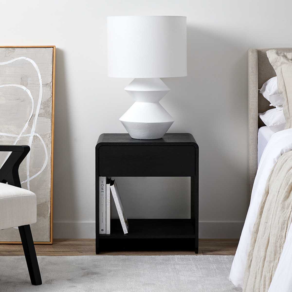 Owen Bedside Table - Black