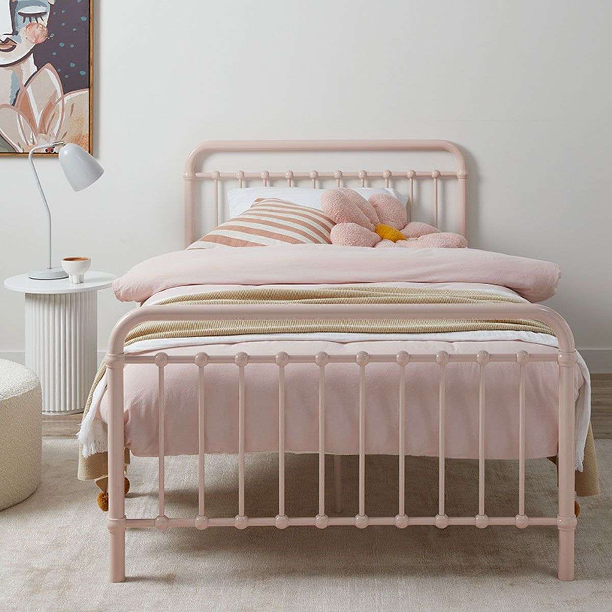 Sonata Pink Single Four Piece Bedroom Set