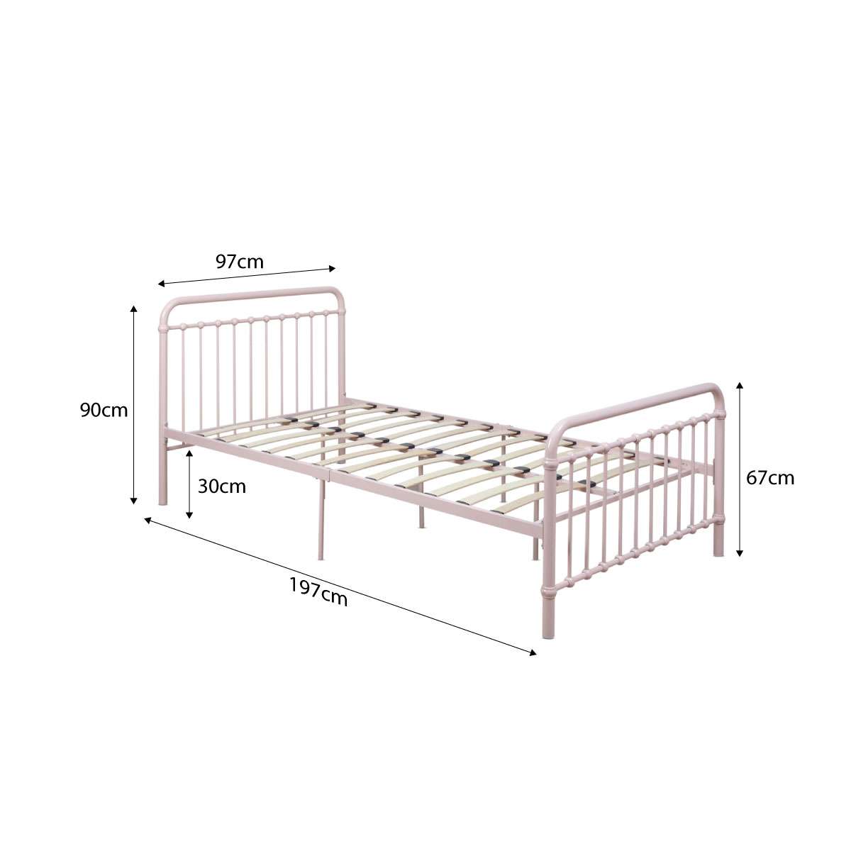 Sonata Bed - Single - Pink