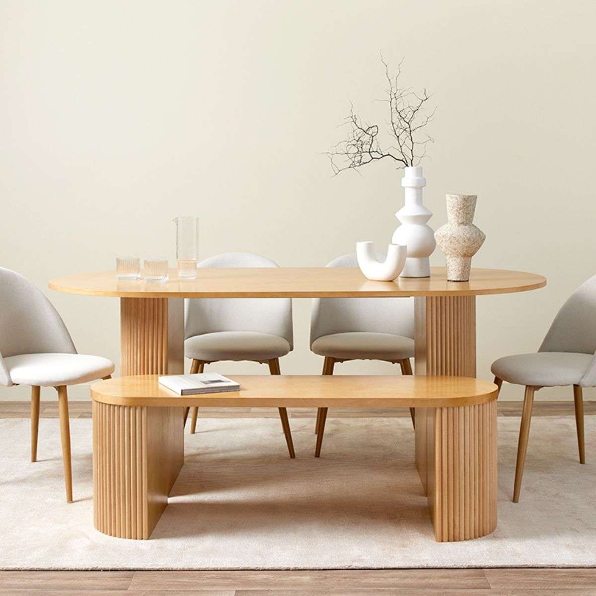 Eve Birch and Londyn Natural Six Seater Dining Set