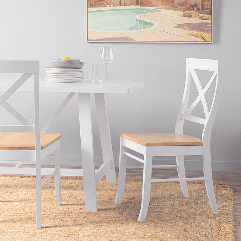 Hamptons Dining Chair - White/Natural