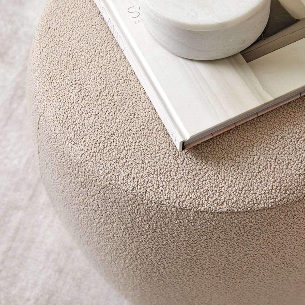 Smooth Boucle Ottoman - Small - Hazelnut