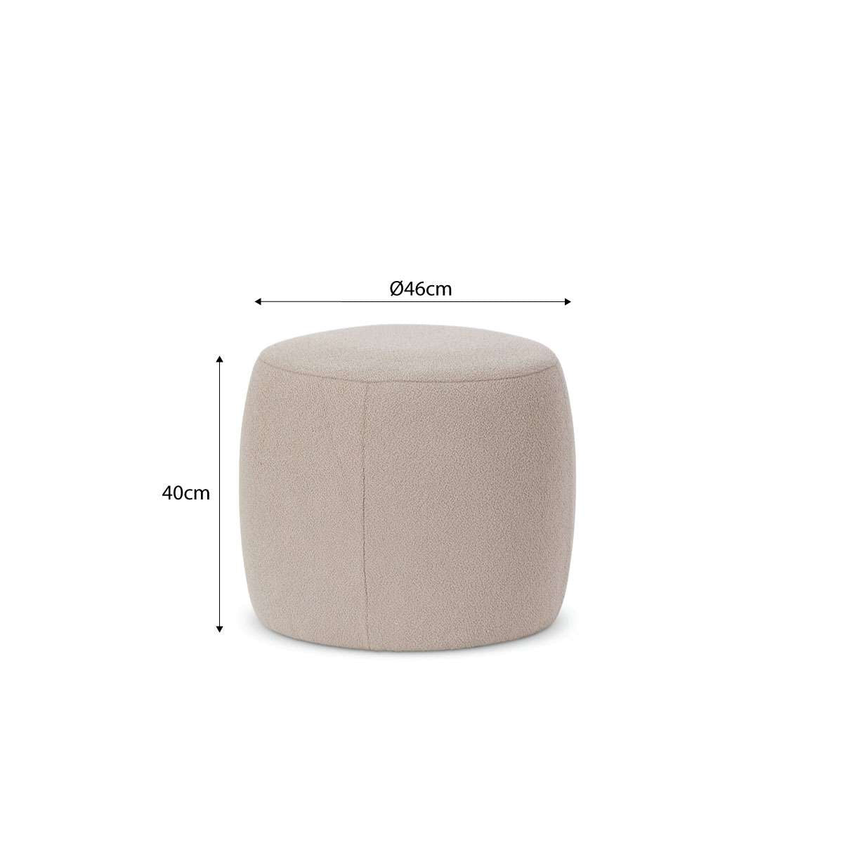 Smooth Boucle Ottoman - Small - Hazelnut