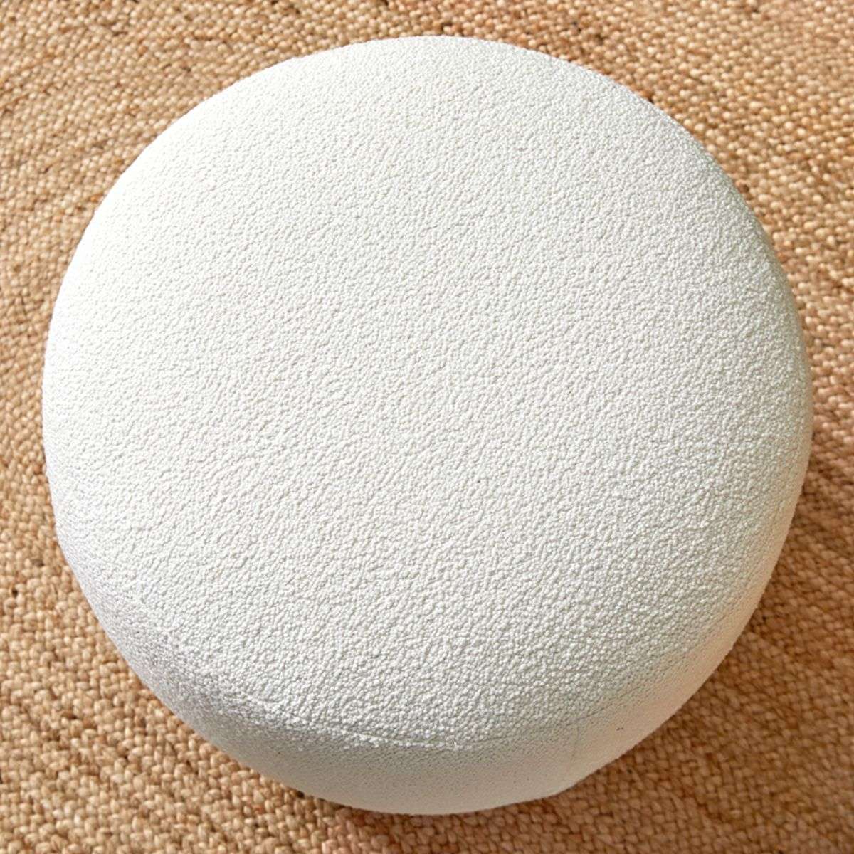 Smooth Boucle Ottoman - Small - Cream