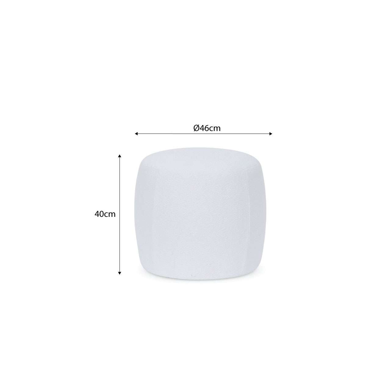 Smooth Boucle Ottoman - Small - Cream