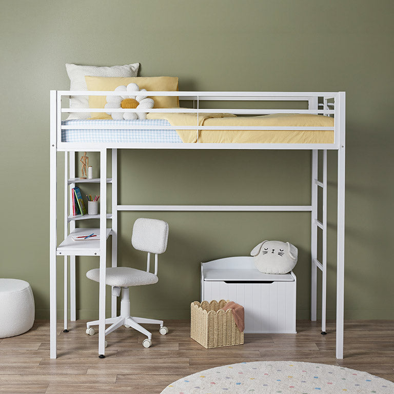 Lacie Metal Loft Bed with Desk