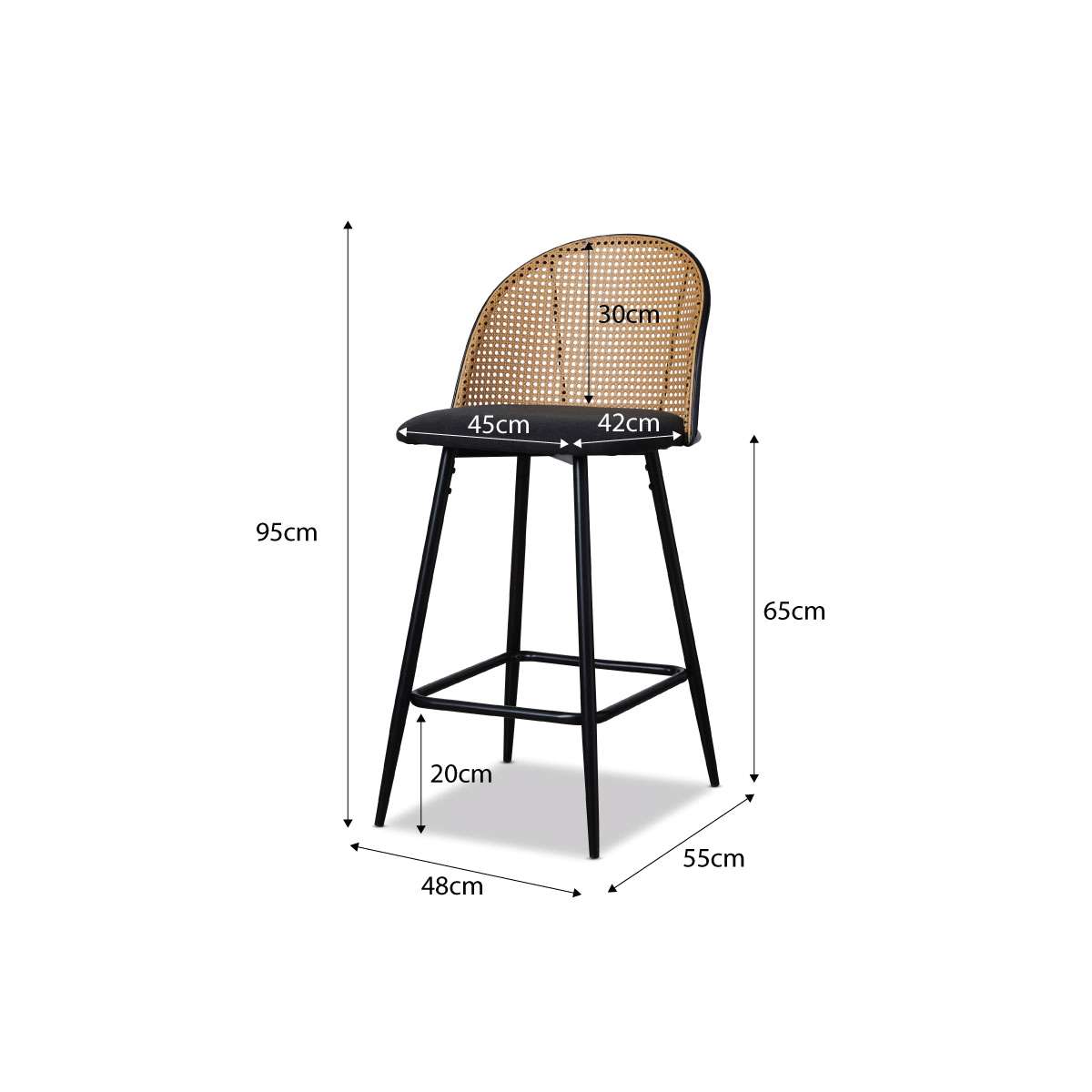 Avila Bar Stool - Black