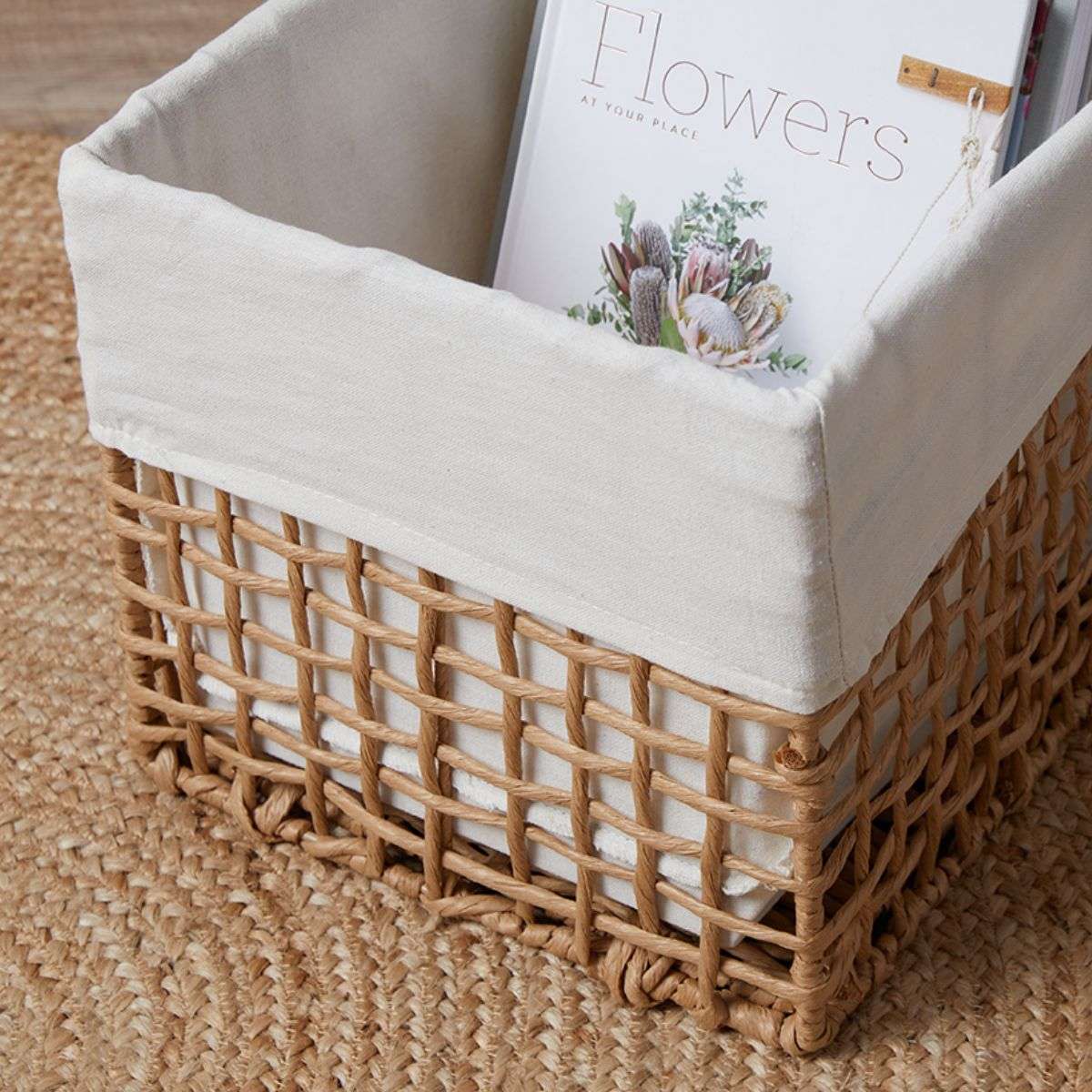 Rattan Look Cube Basket