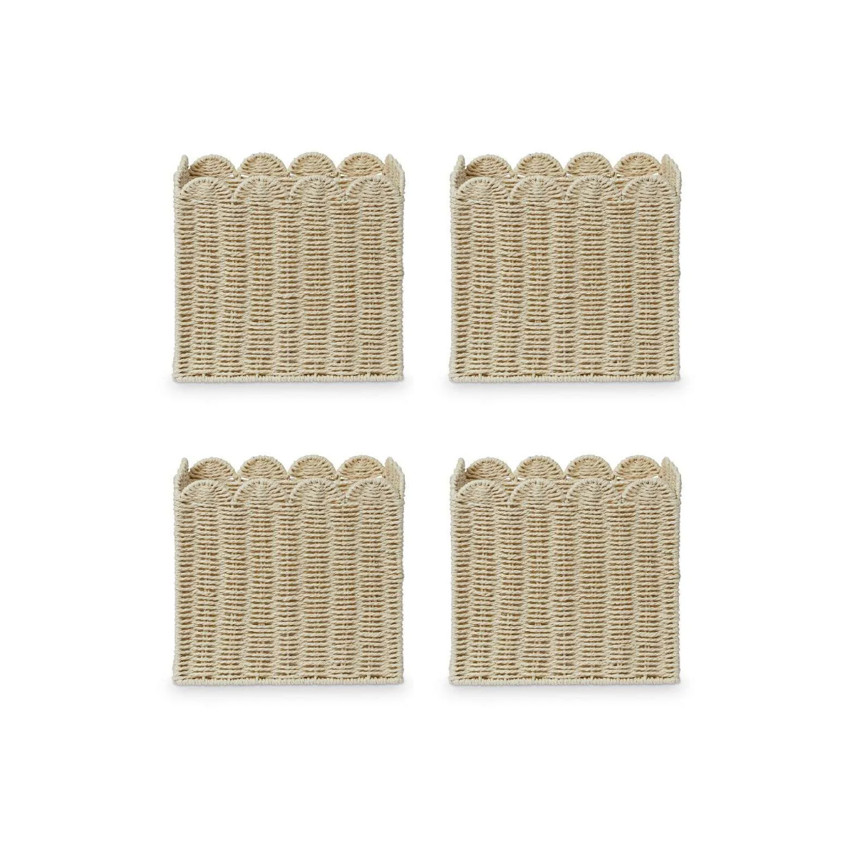 Scalloped Cube Basket - Bundle of Four