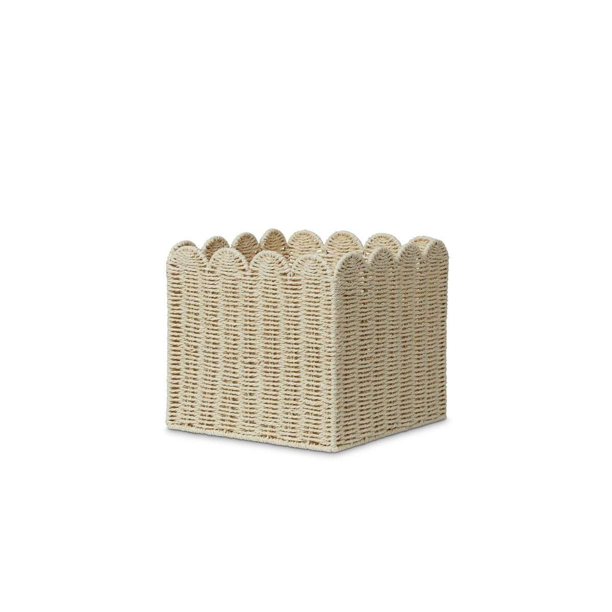 Scalloped Cube Basket - Stylish Storage Solution