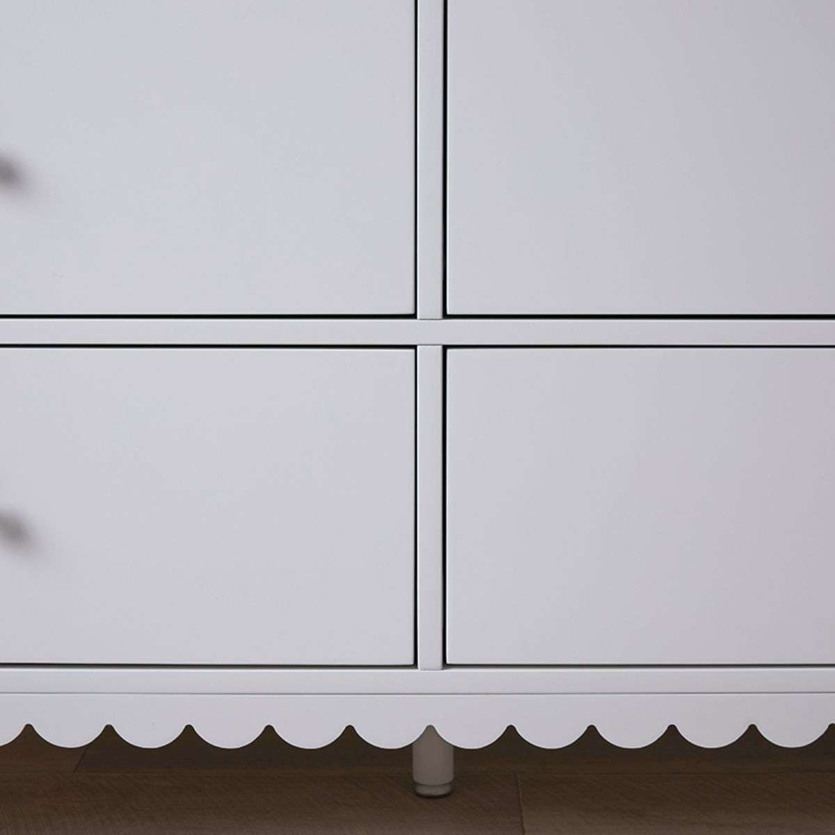 Maisie Scalloped Six Drawer - White