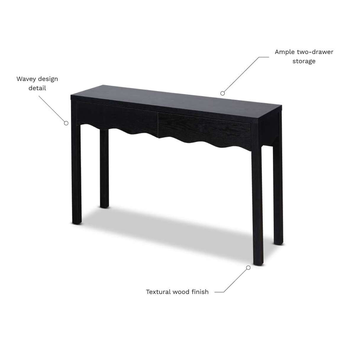 Malena Console Table - Black - Mocka Australia