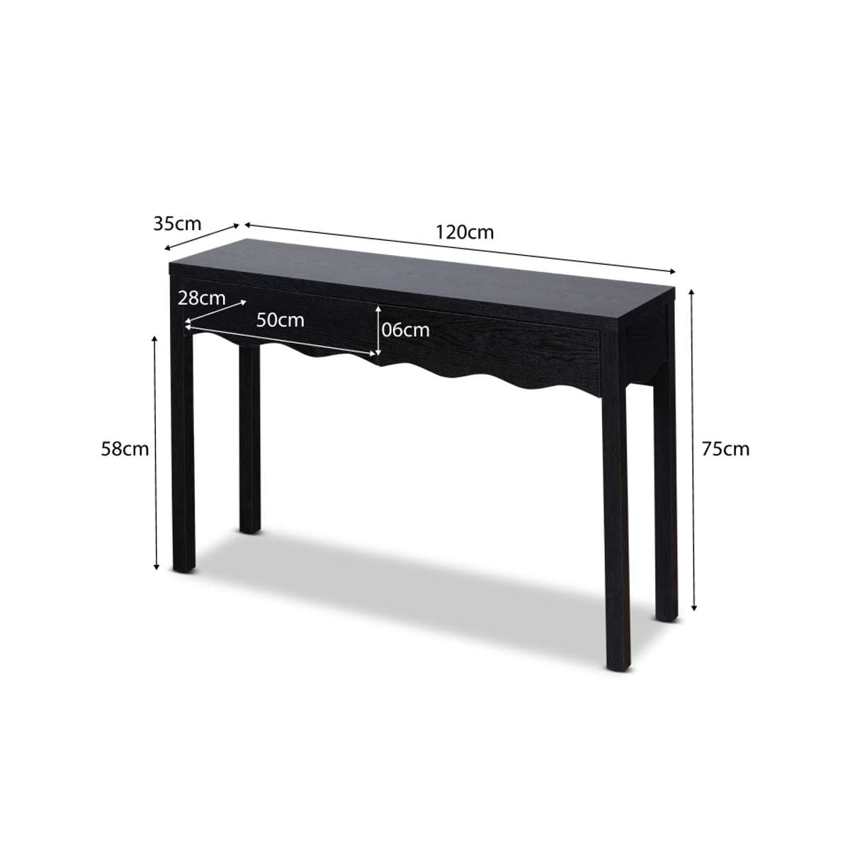 Malena Console Table - Black - Mocka Australia
