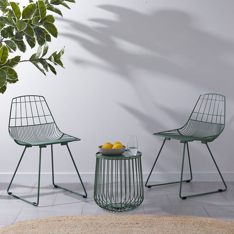 Hunter Outdoor Dining Chair - Set of 2 - Forest Green - Mocka Australia