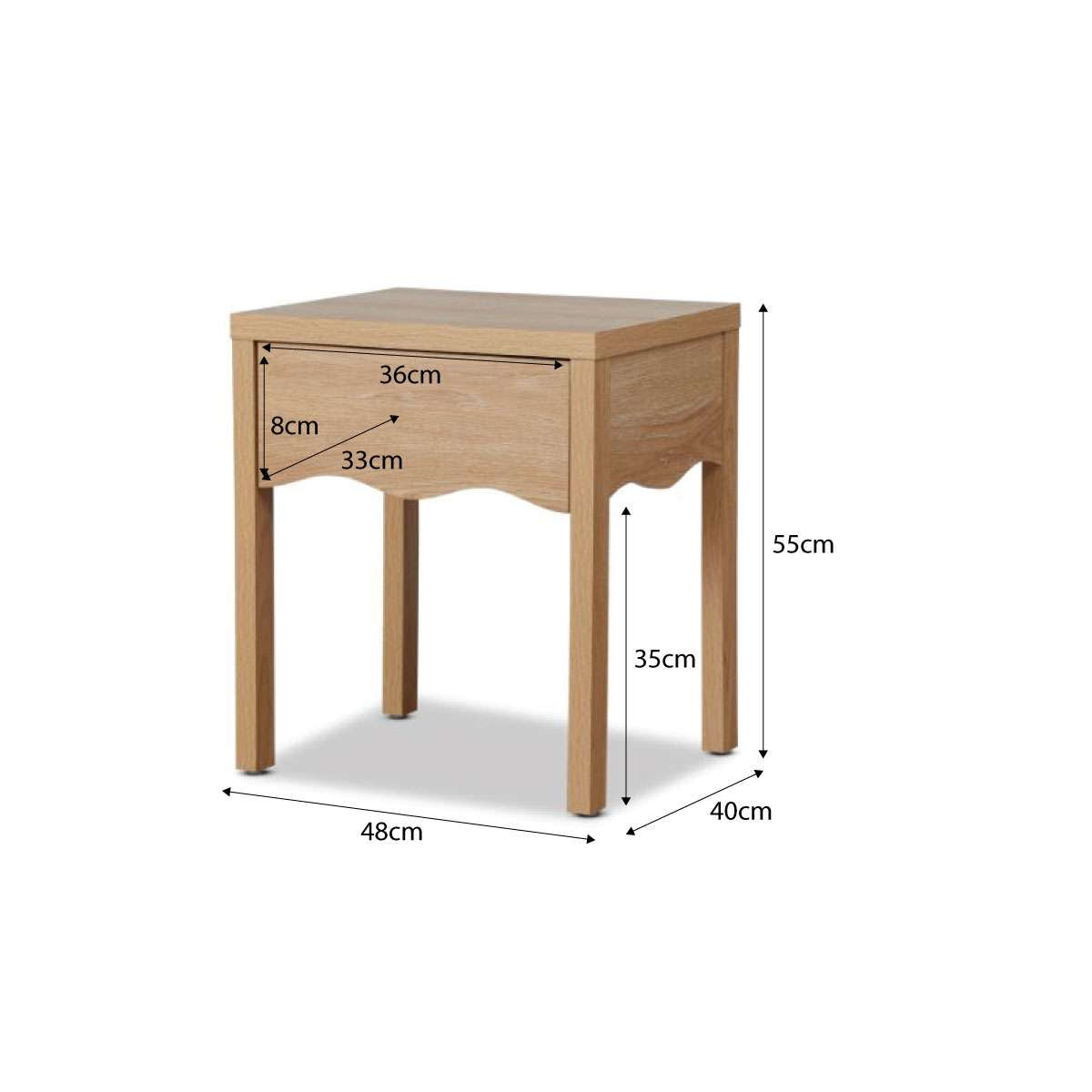 Malena Bedside Table - Natural