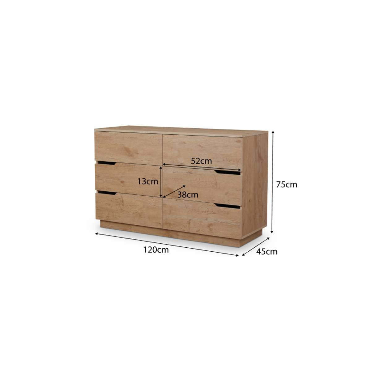 Zack Six Drawer - Natural