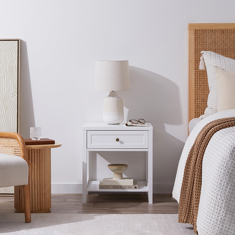 Cove Bedside Table - White