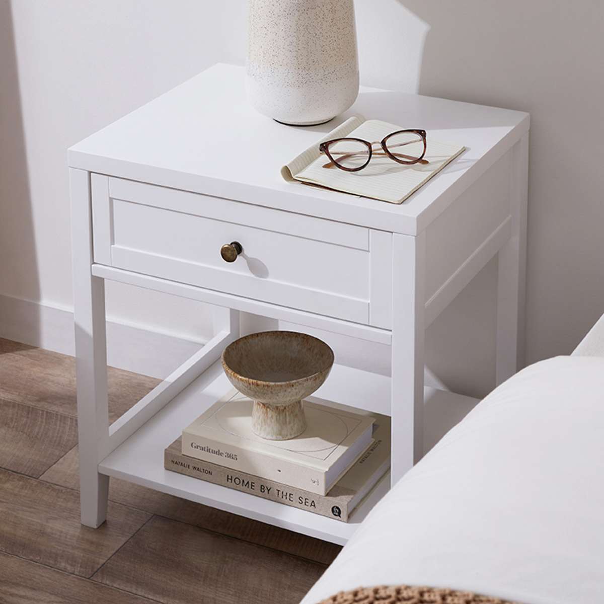 Cove Bedside Table - White