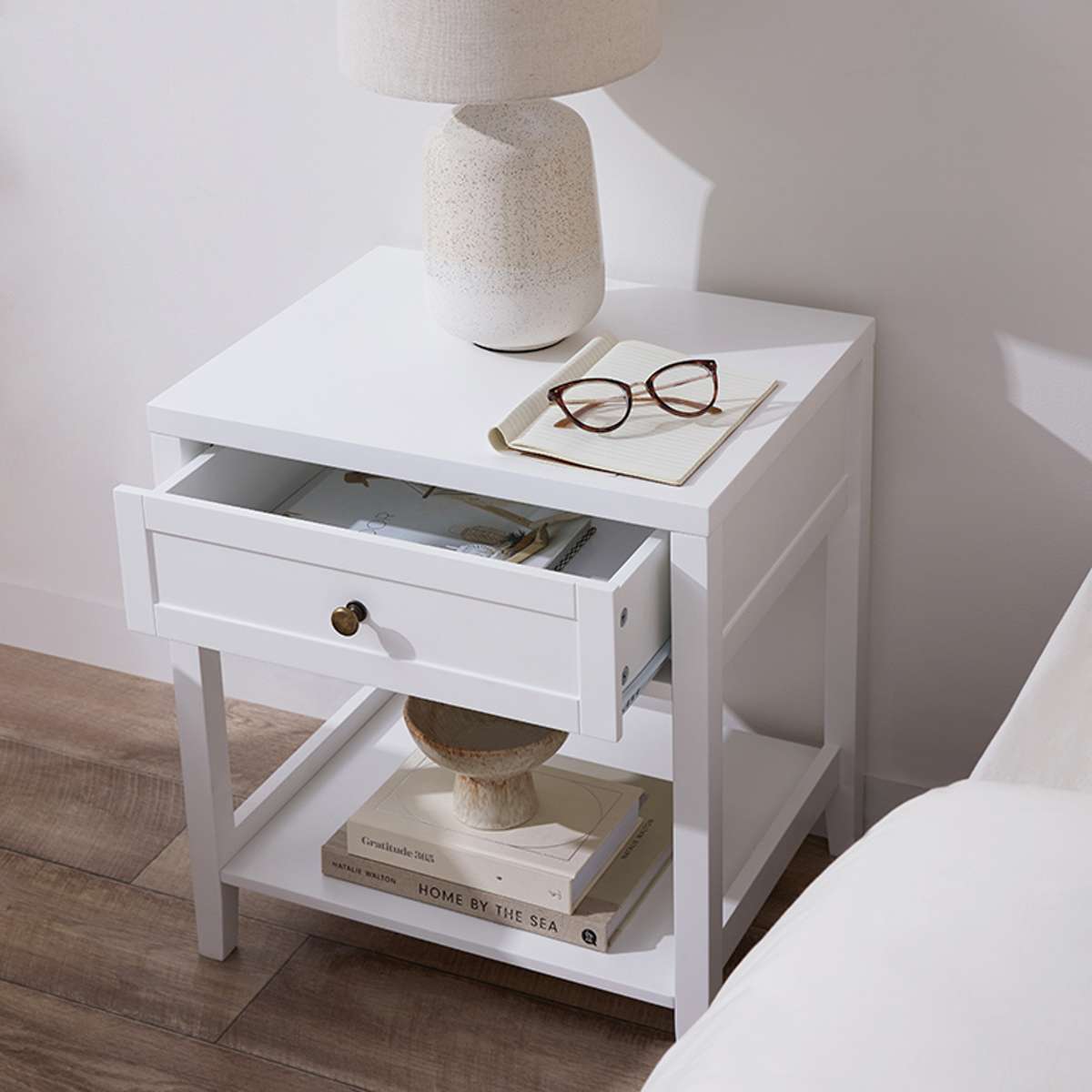 Cove Bedside Table - White