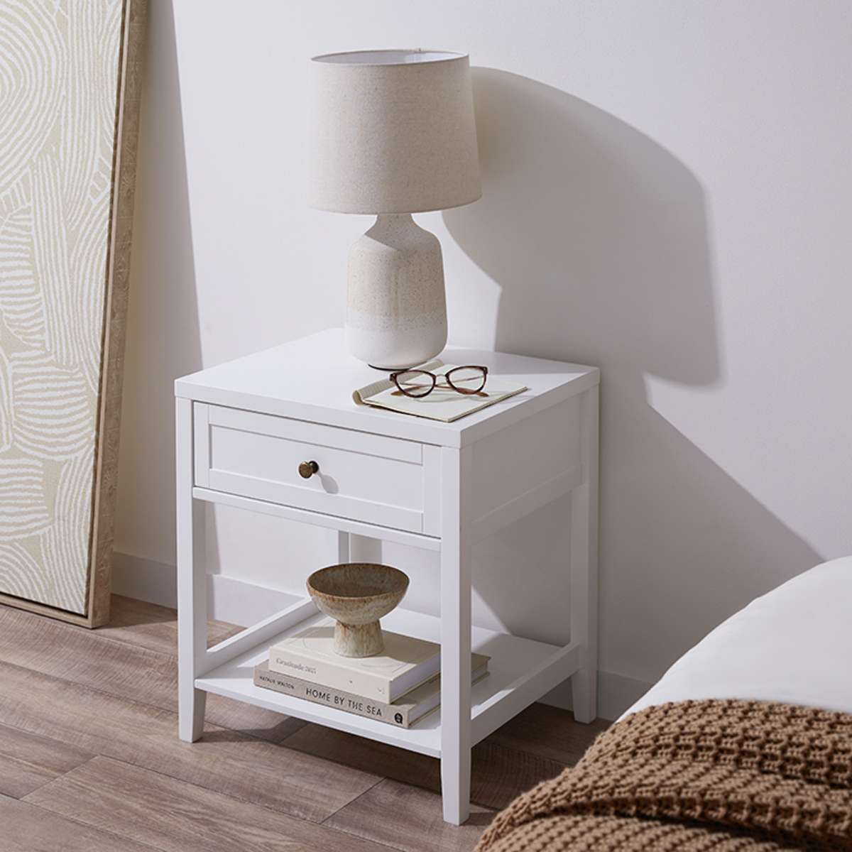 Cove Bedside Table - White