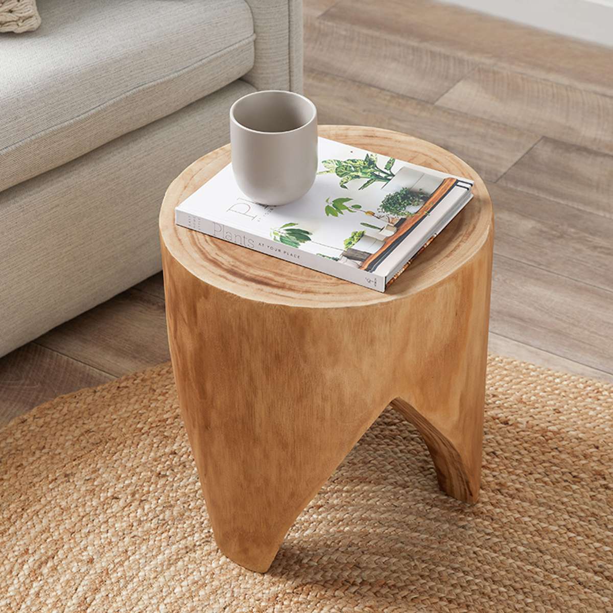 Zeus Wooden Side Table - Natural