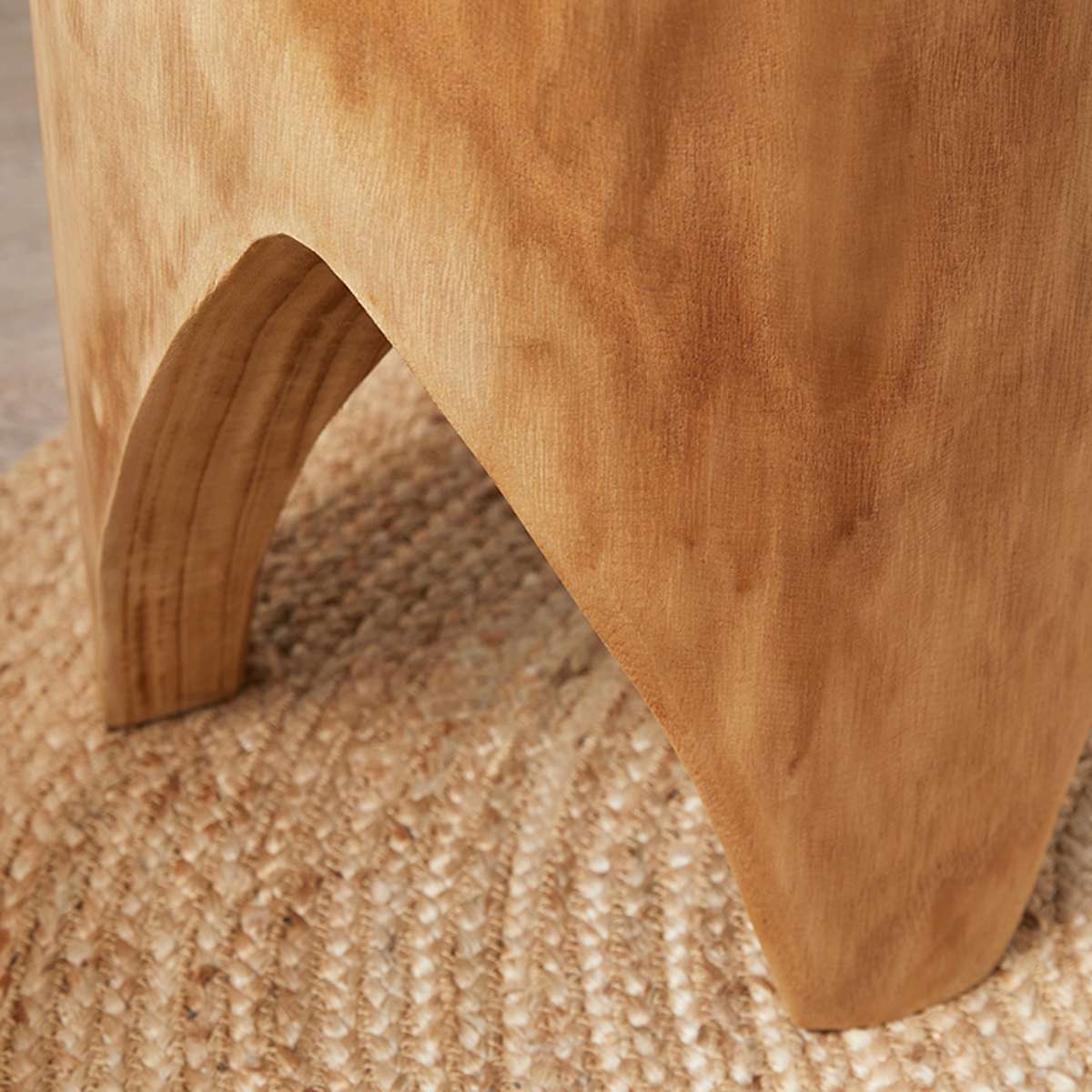 Zeus Wooden Side Table - Natural