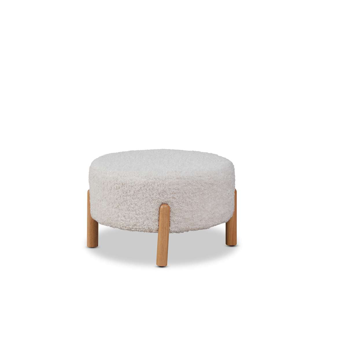 Kenzo Round Sherpa Ottoman - Cream