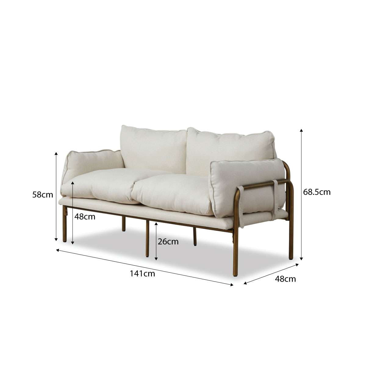 Hubert Two Seater Sofa - Bronze