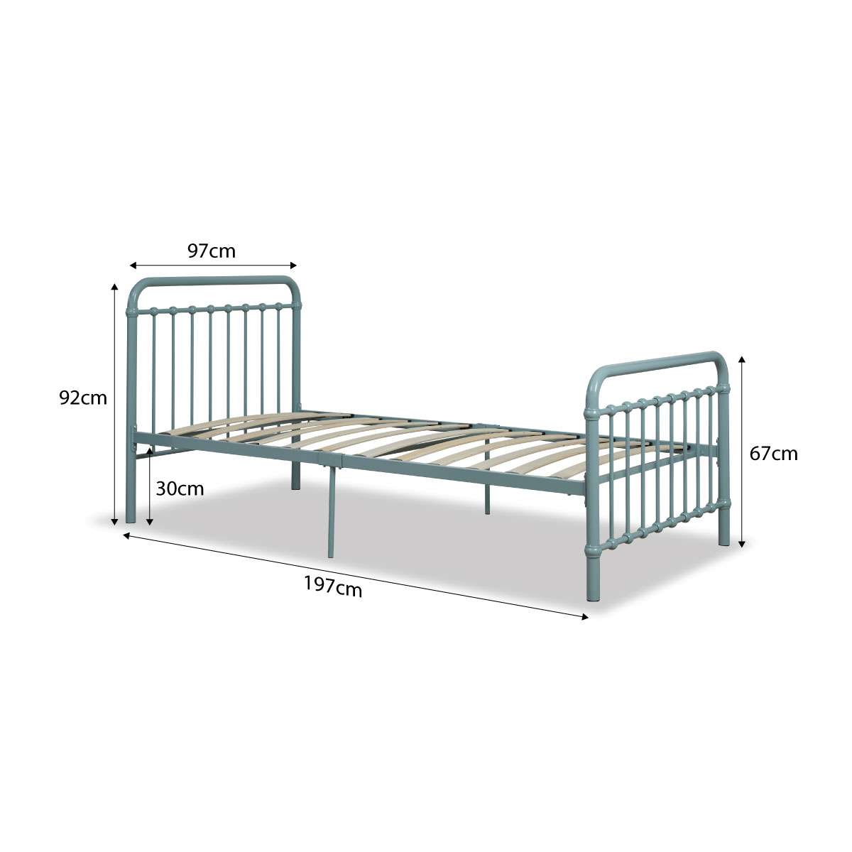 Sonata Bed - Single - Sage Green