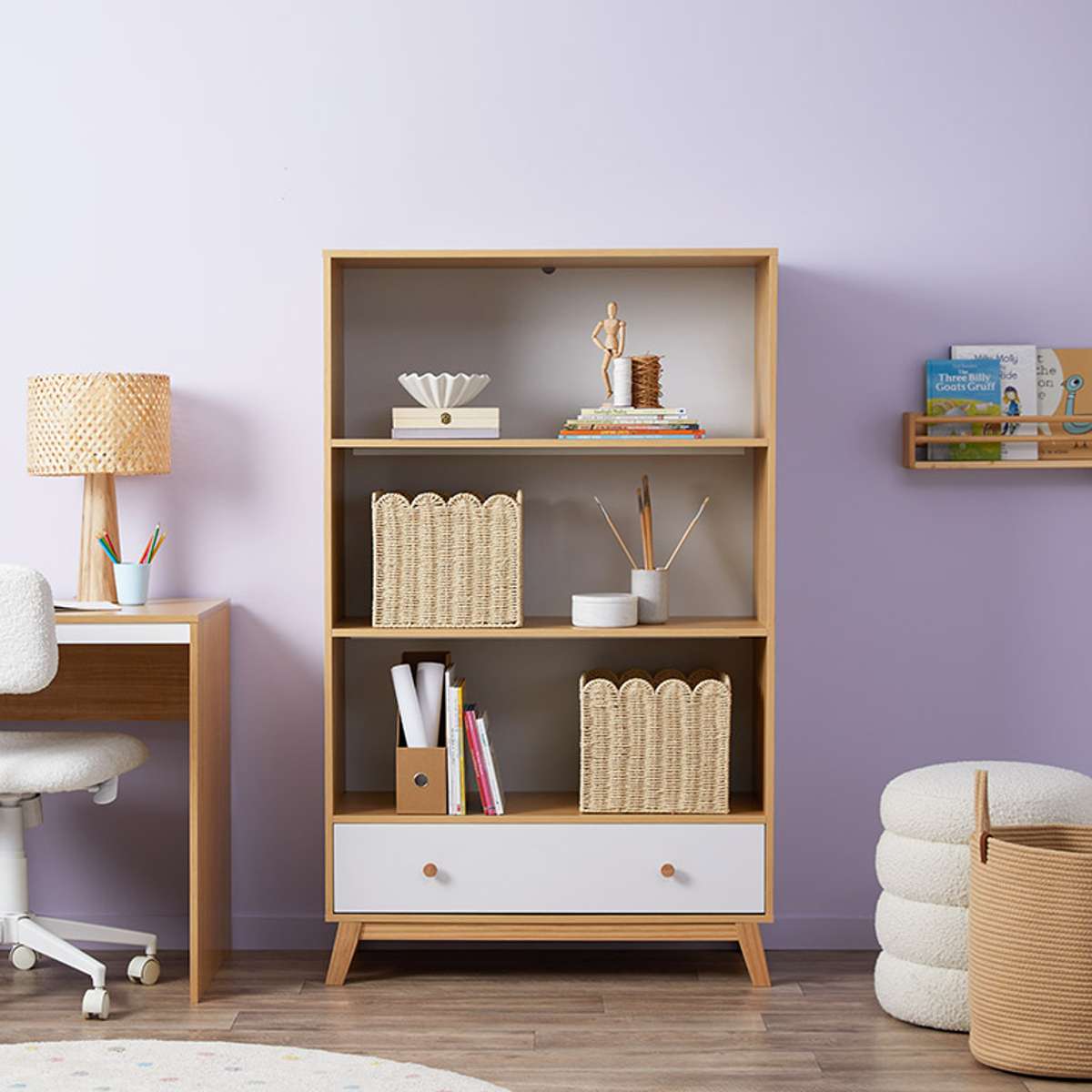 Aspen White Natural Four Piece Nursery Furniture Set