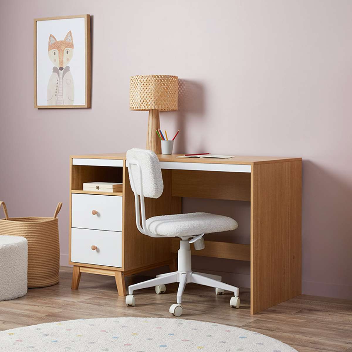 Aspen Desk - White/Natural