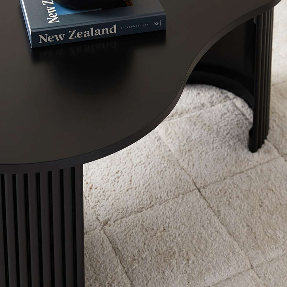 Eve Pebble Shaped Coffee Table - Black