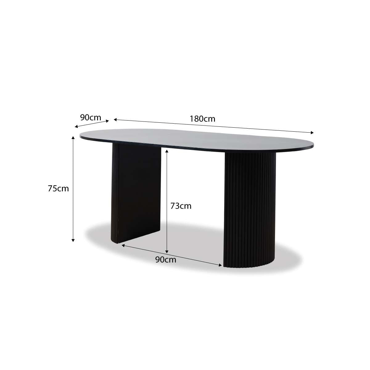Eve Black Table and Willa Seven Piece Dining Set