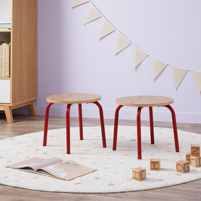 Mini Brixton Stool - Set of Two - Red