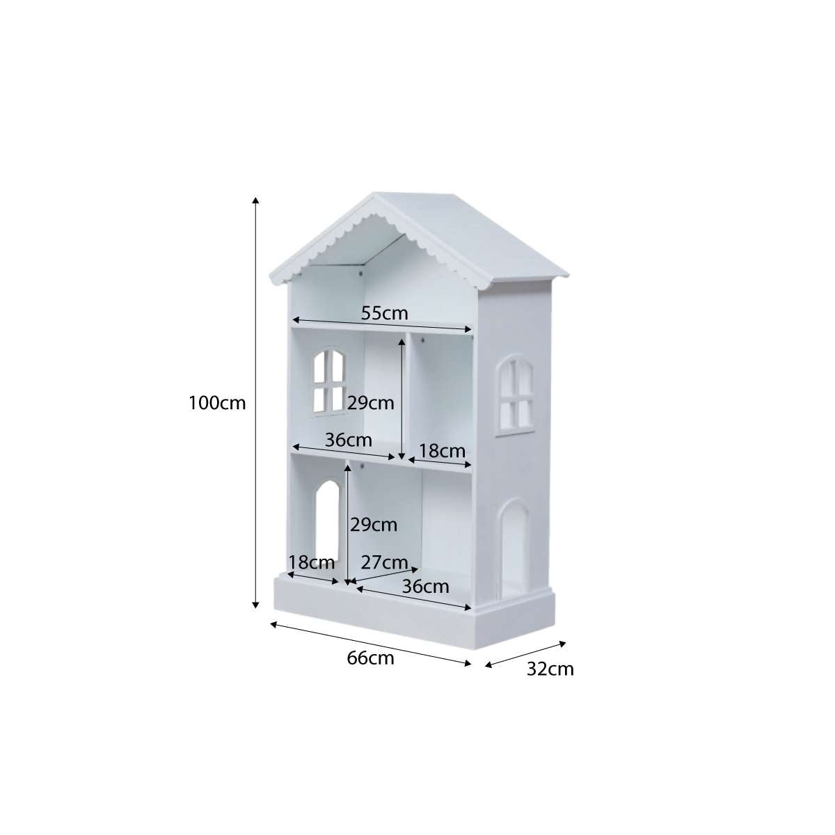 Scalloped Dollhouse Bookshelf
