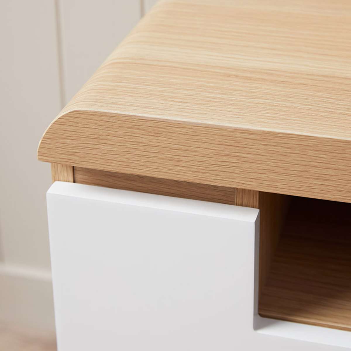 Rhodes Bedside Table - White/Natural